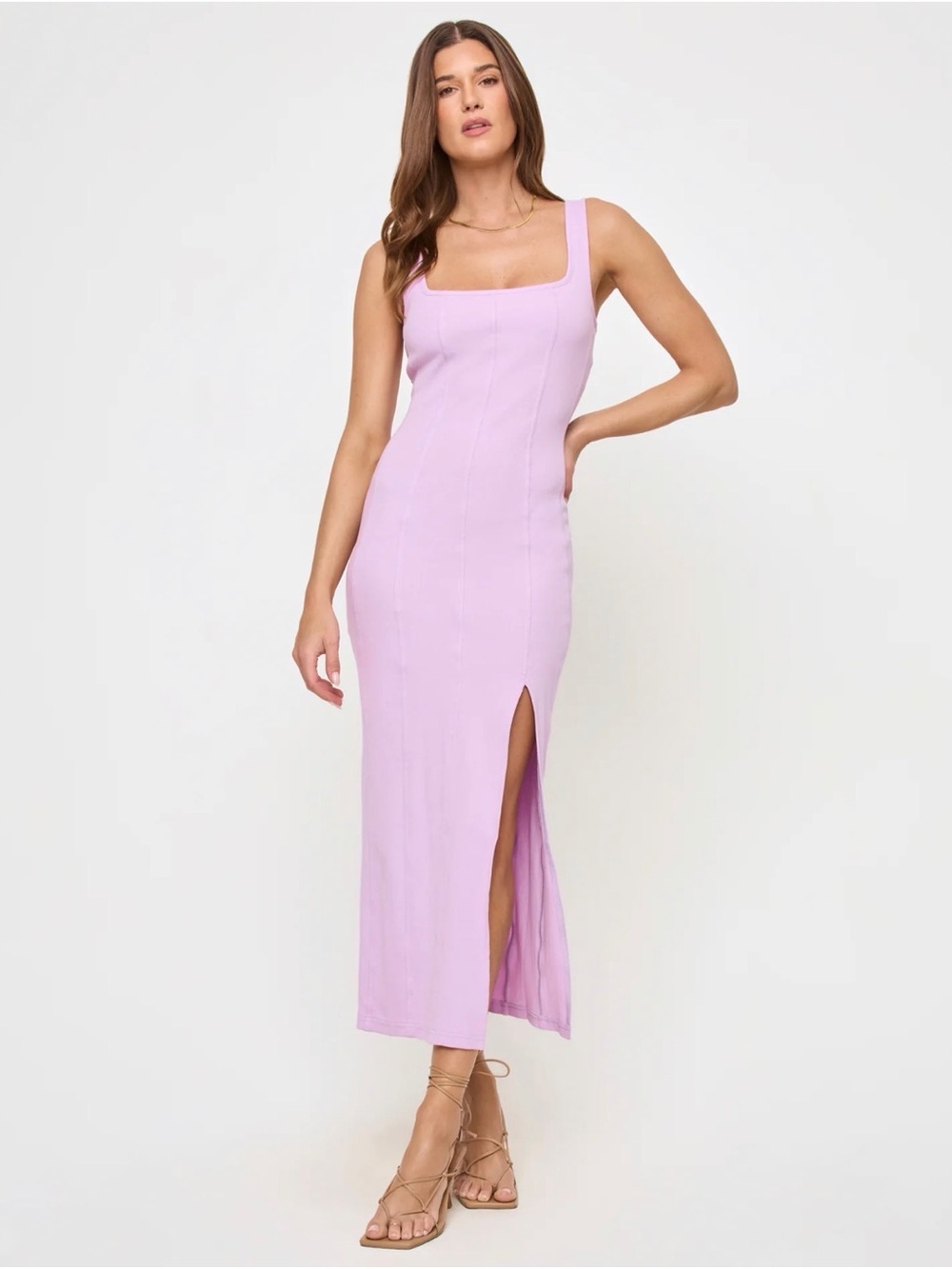 NWT  L*Space Vivienne Rib Dress - Light Iris - MSRP $139